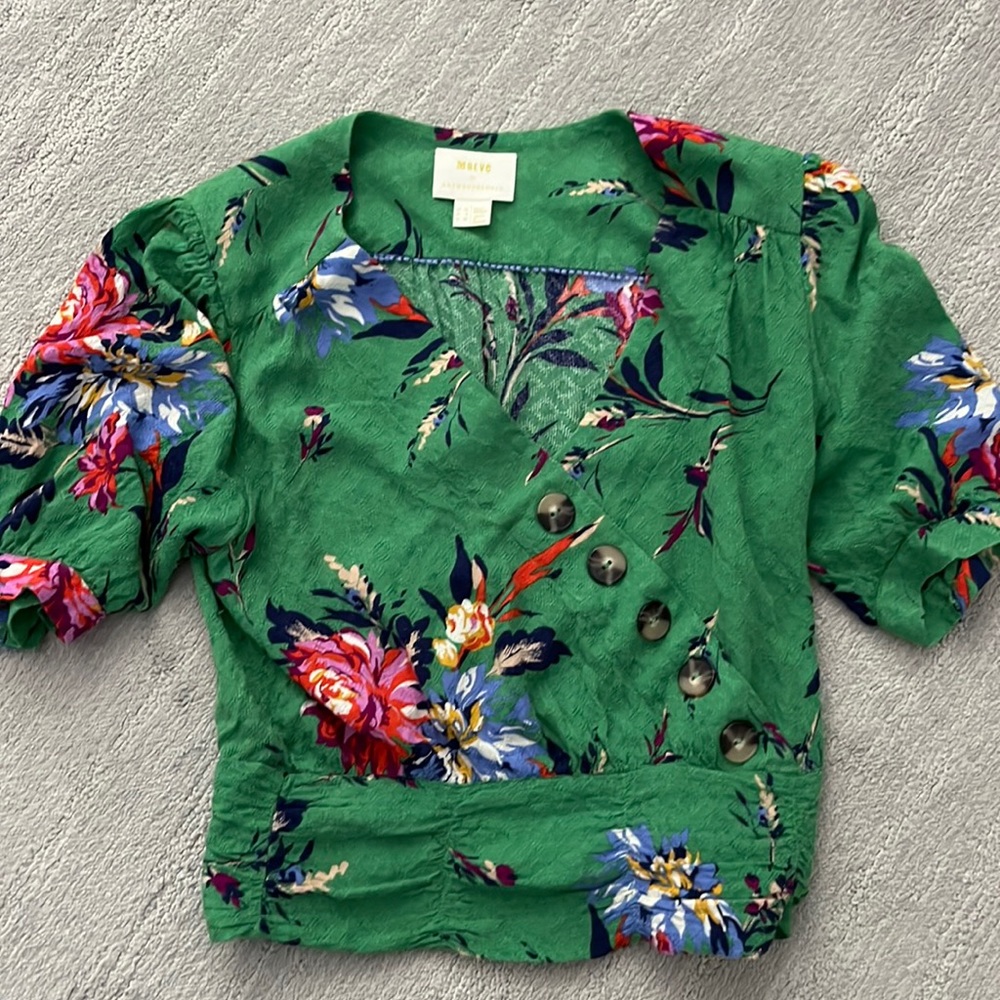Anthropologie blouse, floral, size 6